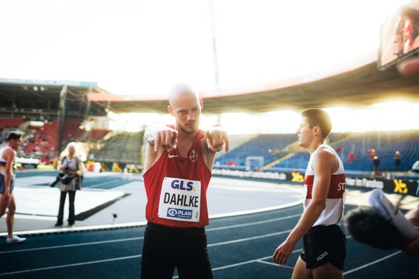 Jonathan Dahlke (TSV Bayer 04 Leverkusen) am 28.06.2024 beim 5000m Lauf bei den deutschen Leichtathletik-Meisterschaften 2024 im Eintracht-Stadion in Braunschweig