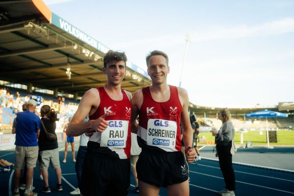 Lorenz Rau (ASC 1990 Breidenbach), Kilian Schreiner (ASC 1990 Breidenbach) am 28.06.2024 beim 5000m Lauf bei den deutschen Leichtathletik-Meisterschaften 2024 im Eintracht-Stadion in Braunschweig