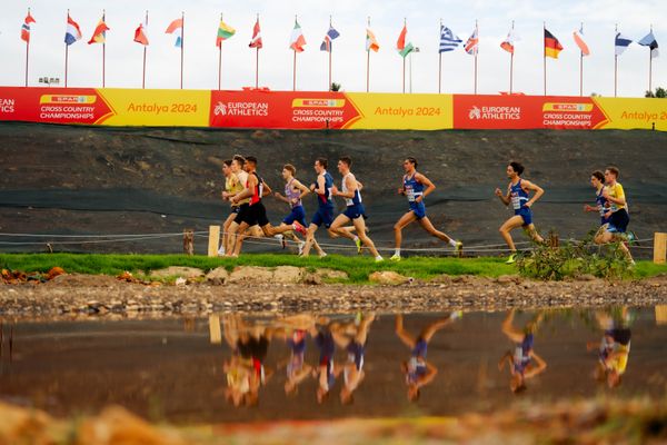 U20 der Männer mit Jakob Dieterich (Germany), Ali Tunç (Turkey) am 08.12.2024 bei den Crosslauf-Europameisterschaften in Antalya