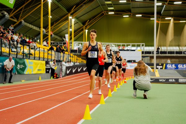 Ben Beilfuss (SCC Berlin) waehrend den deutschen Jugend-Hallenmeisterschaften U20 am 15.02.2025 in der Helmut-Körnig-Halle in Dortmund