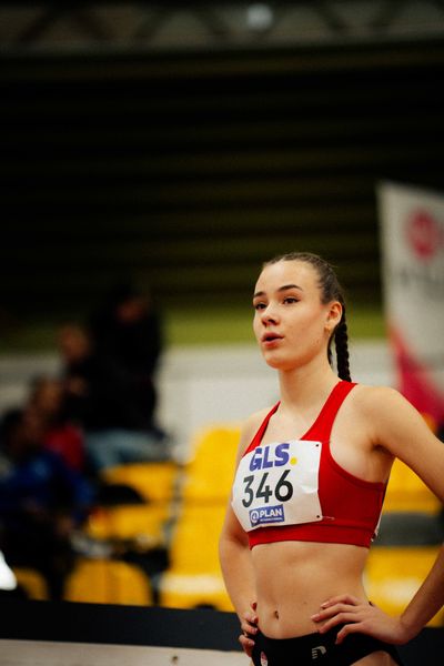 Luna Fischer (VfL Eintracht Hannover) waehrend den deutschen Jugend-Hallenmeisterschaften U20 am 15.02.2025 in der Helmut-Körnig-Halle in Dortmund