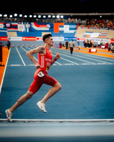 Jakob INGEBRIGTSEN (NOR) during the European Athletics Indoor Championships on 07/03/2025 at the Omnisport Arena in Apeldoorn