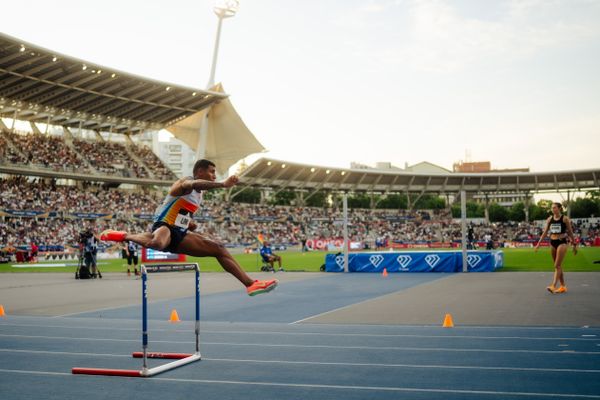 Matheus Lima (Brazil) during the 400m hurdles at the Wanda Diamond League MEETING de Paris on 20/06/2025 in Paris