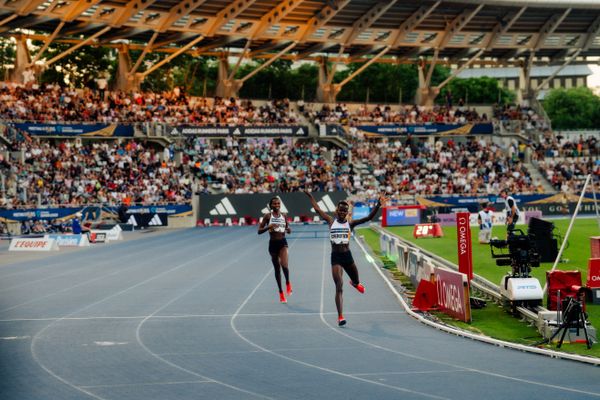Faith Cherotich (Kenya), Peruth Chemutai (Uganda) during the 3000m steeplechase at the Wanda Diamond League MEETING de Paris on 20/06/2025 in Paris