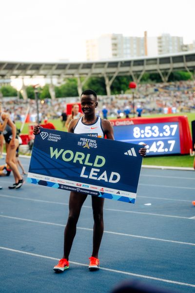 Faith Cherotich (Kenya) during the 3000m steeplechase at the Wanda Diamond League MEETING de Paris on 20/06/2025 in Paris