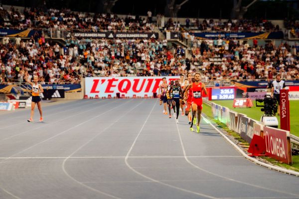 Azeddine Habz (France), Festus Lagat (Kenya) during the 1500m race at the Wanda Diamond League MEETING de Paris on 20/06/2025 in Paris