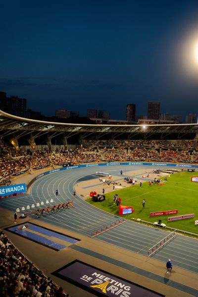 Pia Skrzyszowska (Poland), Devynne Charlton (Bahamas), Tobi Amusan (Nigeria), Ackera Nugent (Jamaica), Grace Stark (United States), Nadine Visser (Netherlands), Kendra Harrison (United States), Alaysha Johnson (United States) during the 100m hurdles race  at the Wanda Diamond League MEETING de Paris on 20/06/2025 in Paris