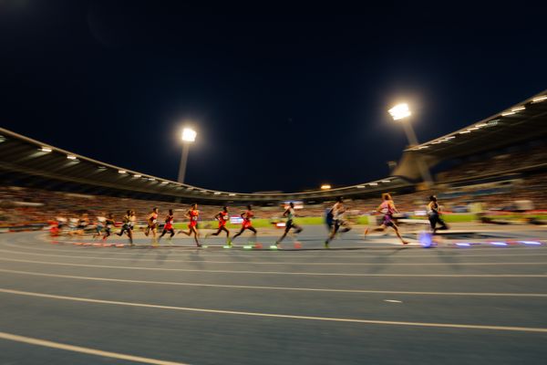 Valentin Gondouin (France), Santiago Catrofe (Uruguay), Gemechu Dida (Ethiopia), Etienne Daguinos (France),irhanu Balew (Bahrain), Graham Blanks (United States), Jacob Krop (Kenya), Mezgebu Sime (Ethiopia), Adriaan Wildschutt (South Africa), Samuel Tefera (Ethiopia), Soufiane El Bakkali (Morocco), Yann Schrub (France), Jimmy Gressier (France), Nico Young (United States), Yomif Kejelcha (Ethiopia), Addisu Yihune (Ethiopia), Jude Thomas (Australia), Boaz Kiprugut (Kenya) during the 5000m race at the Wanda Diamond League MEETING de Paris on 20/06/2025 in Paris