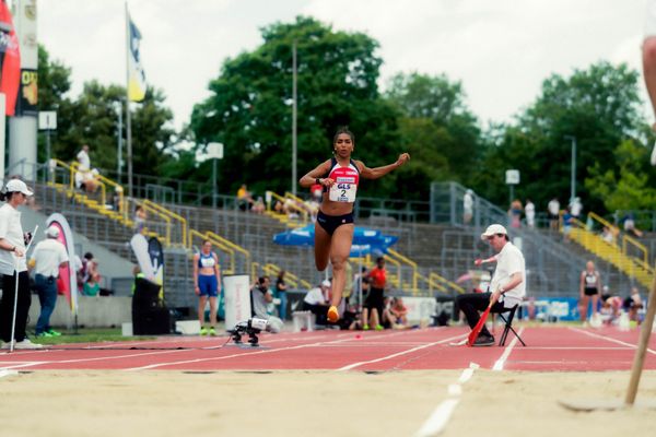 Ruth Hildebrand (SCL Heel Baden-Baden) waehrend der U16-/U23-DM am 05.07.2025 im Donaustadion in Ulm