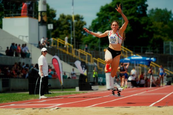 Johanna Konrad (LG Augsburg) waehrend der U16-/U23-DM am 05.07.2025 im Donaustadion in Ulm