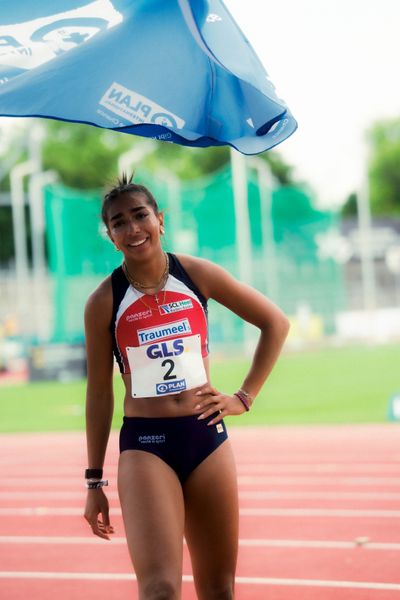 Ruth Hildebrand (SCL Heel Baden-Baden) waehrend der U16-/U23-DM am 05.07.2025 im Donaustadion in Ulm