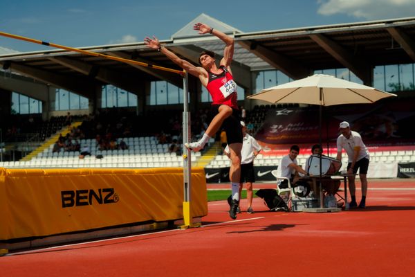 Nevio Völkel (LG Osnabrück) waehrend der U16-/U23-DM am 05.07.2025 im Donaustadion in Ulm