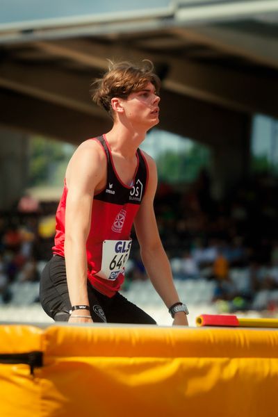 Nevio Völkel (LG Osnabrück) waehrend der U16-/U23-DM am 05.07.2025 im Donaustadion in Ulm