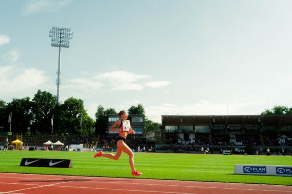 Paula Heide (Lüneburger SV) waehrend der U16-/U23-DM am 05.07.2025 im Donaustadion in Ulm
