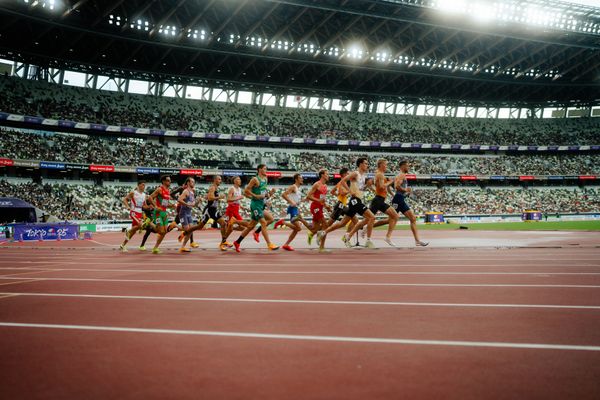 Robert Farken (GER) Neil Gourley (GBR), Cameron Myers (AUS), Filip Rak (POL), Cole Hocker (USA), Raphael Pallitsch (AUT), Pieter Sisk (BEL) during the World Athletics Championships on 14.09.2025 in Tokyo.