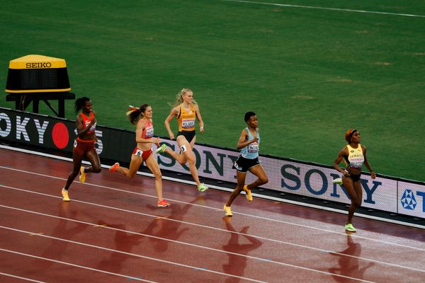 Maeliss Trapeau (CAN), Majtie Kolberg (GER), Oratile Nowe (BOT)m Natoya Goule Toppin (JAM) during the World Athletics Championships on 18.09.2025 in Tokyo.