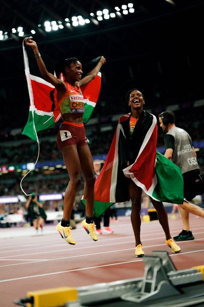 Beatrice Chebet (KEN), Faith Kipyegon (KEN) during the World Athletics Championships on 20.09.2025 in Tokyo.