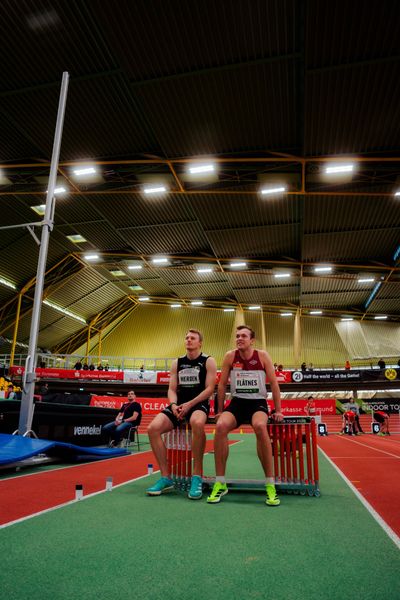 Luka Herden (LG Brillux Münster), Henrik Flåtnes (Norwegen) am 08.02.2026 beim Sparkassen Indoor Meeting in der Helmut-Körnig-Halle in Dortmund