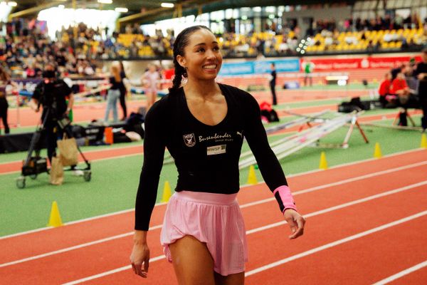 Jacqueline Otchere (MTG Mannheim) am 08.02.2026 beim Sparkassen Indoor Meeting in der Helmut-Körnig-Halle in Dortmund