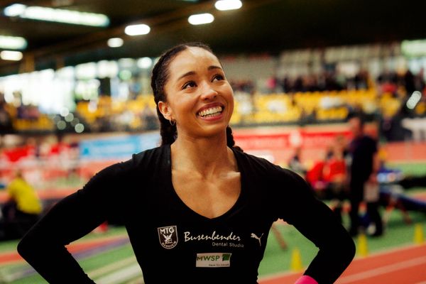 Jacqueline Otchere (MTG Mannheim) am 08.02.2026 beim Sparkassen Indoor Meeting in der Helmut-Körnig-Halle in Dortmund