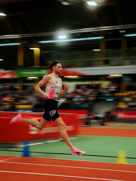 Marius Probst (TV Wattenscheid 01) am 08.02.2026 beim Sparkassen Indoor Meeting in der Helmut-Körnig-Halle in Dortmund