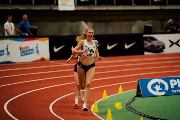 Emily Quast (SCC Berlin) am 27.02.2026 bei den Deutschen Hallen Meisterschaften in der Helmut-Körnig-Halle in Dortmund