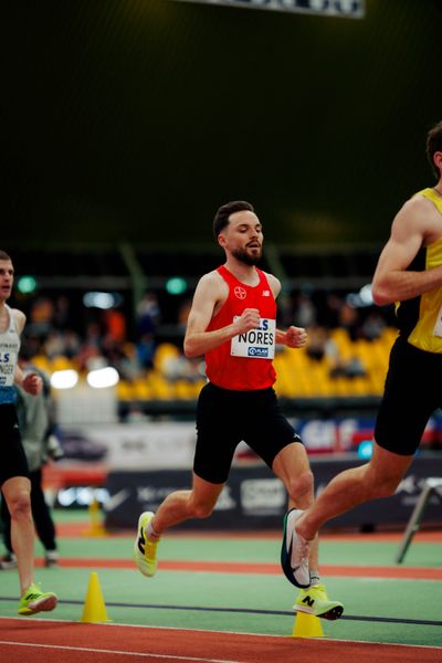 Max Nores (TSV Bayer 04 Leverkusen) am 27.02.2026 bei den Deutschen Hallen Meisterschaften in der Helmut-Körnig-Halle in Dortmund