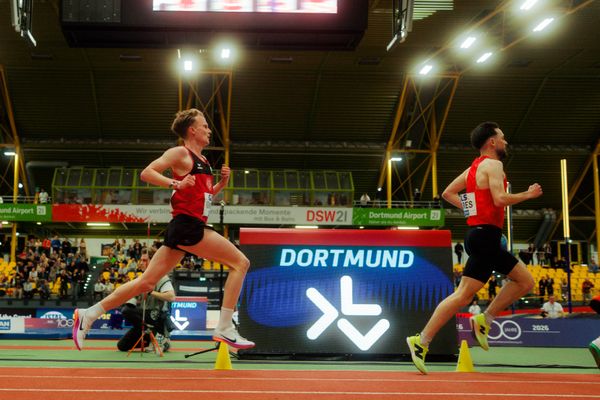 Linus Vennemann (LG Osnabrück) am 27.02.2026 bei den Deutschen Hallen Meisterschaften in der Helmut-Körnig-Halle in Dortmund