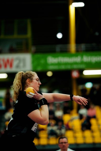 Nadine Leigers (TSG Dissen) am 27.02.2026 bei den Deutschen Hallen Meisterschaften in der Helmut-Körnig-Halle in Dortmund
