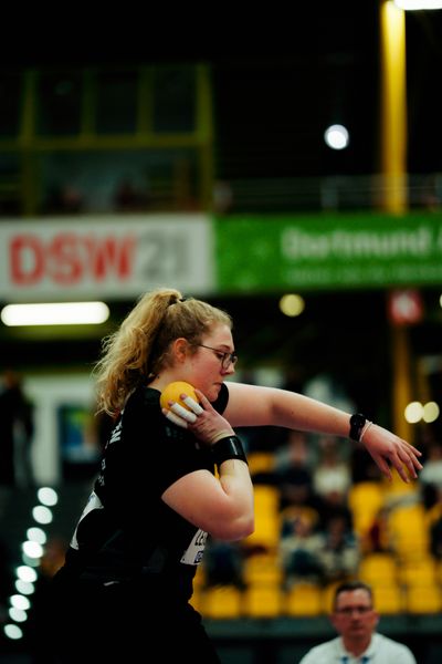 Nadine Leigers (TSG Dissen) am 27.02.2026 bei den Deutschen Hallen Meisterschaften in der Helmut-Körnig-Halle in Dortmund