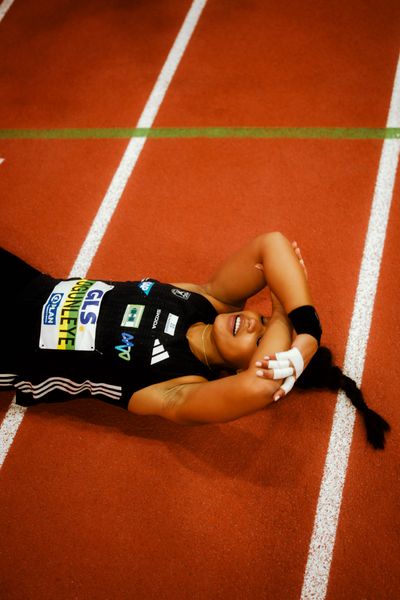 Yemisi Ogunleye (MTG Mannheim) am 27.02.2026 bei den Deutschen Hallen Meisterschaften in der Helmut-Körnig-Halle in Dortmund