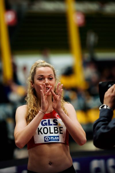 Smilla Kolbe (Eintracht Frankfurt e.V.) am 28.02.2026 bei den Deutschen Hallen Meisterschaften in der Helmut-Körnig-Halle in Dortmund