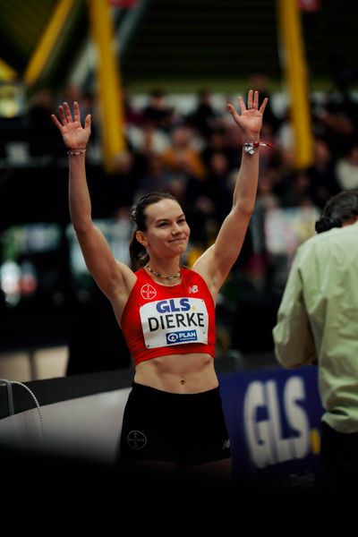 Amelie Dierke (TSV Bayer 04 Leverkusen) am 01.03.2026 bei den Deutschen Hallen Meisterschaften in der Helmut-Körnig-Halle in Dortmund