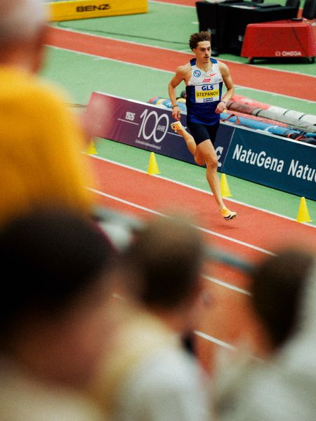 Alexander Stepanov (VfL Sindelfingen) am 01.03.2026 bei den Deutschen Hallen Meisterschaften in der Helmut-Körnig-Halle in Dortmund