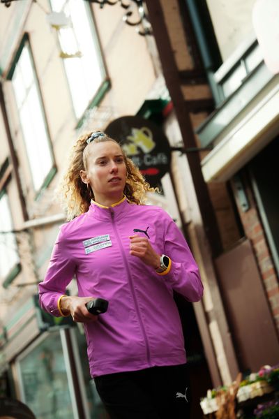 Esther Pfeiffer (Düsseldorf Athletics) am 08.03.2026 bei den Deutschen Meisterschaften 10 km Straße in Uelzen