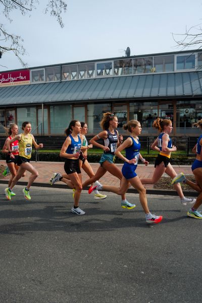 Hanna Klein (LAV Stadtwerke Tübingen), Esther Pfeiffer (Düsseldorf Athletics), Lisa Merkel (LAV Stadtwerke Tübingen), Eva Dieterich (LAV Stadtwerke Tübingen) am 08.03.2026 bei den Deutschen Meisterschaften 10 km Straße in Uelzen