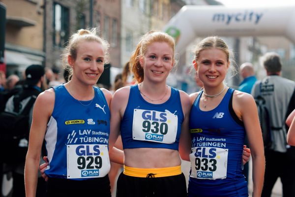 Antonia Schiel (LAV Stadtwerke Tübingen), Eva Dieterich (LAV Stadtwerke Tübingen), Lisa Merkel (LAV Stadtwerke Tübingen) am 08.03.2026 bei den Deutschen Meisterschaften 10 km Straße in Uelzen