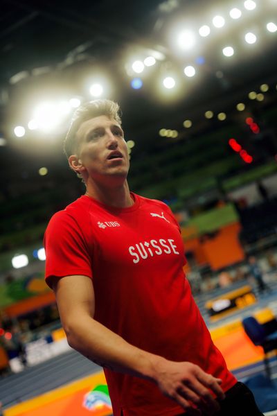 Simon Ehammer (Switzerland) on 20.03.2026 at the World Athletics Indoor Championships 2026 in Torun