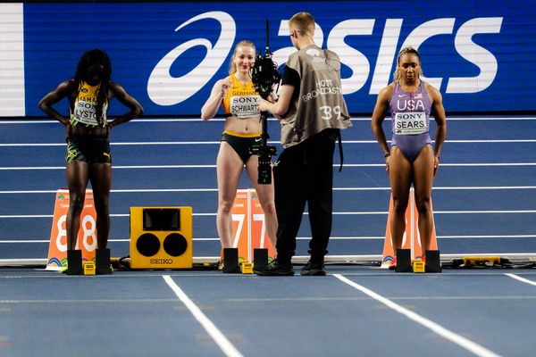 Brianna Lyston (Jamaica), Philina Marianne Schwartz (Germany), Jacious Sears (United States) on 21.03.2026 at the World Athletics Indoor Championships 2026 in Torun