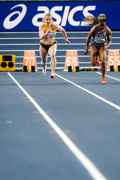 Philina Marianne Schwartz (Germany), Jacious Sears (United States) on 21.03.2026 at the World Athletics Indoor Championships 2026 in Torun