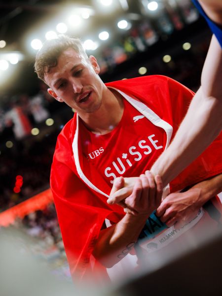 Simon Ehammer (Switzerland) on 21.03.2026 at the World Athletics Indoor Championships 2026 in Torun