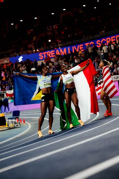 Julien Alfred (Saint Lucia), Zaynab Dosso (Italy) on 21.03.2026 at the World Athletics Indoor Championships 2026 in Torun